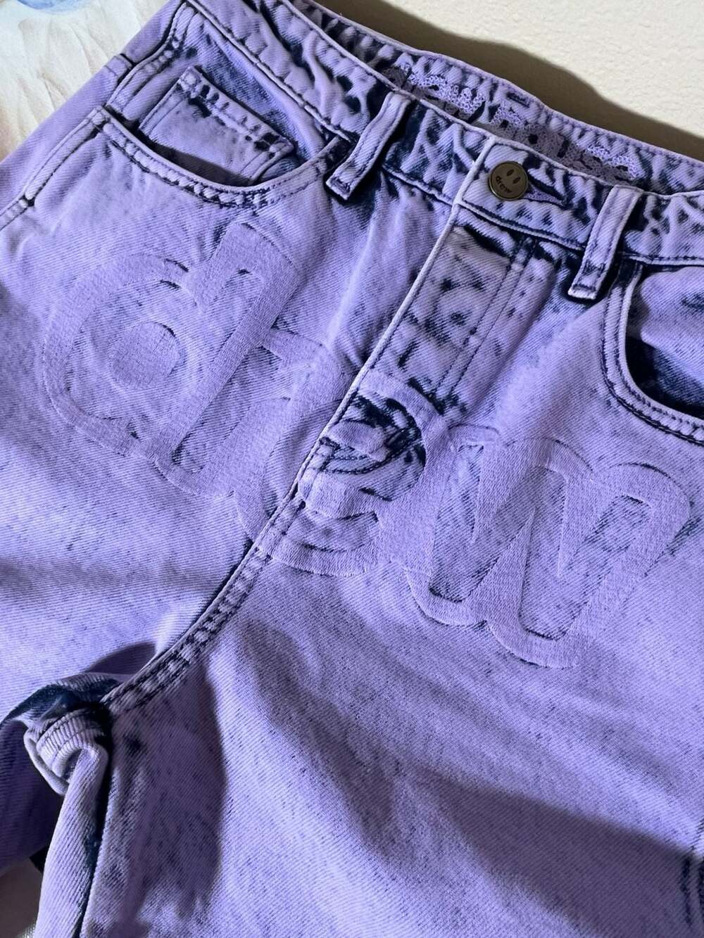 drew house Secret Denim Jeans in Purple Acid Wash